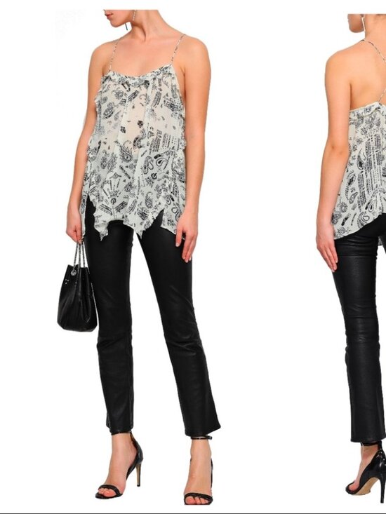IRO Tops - IRO Ruffled printed georgette camisole 0947